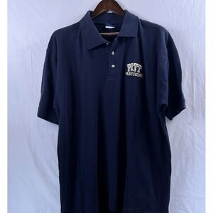 Old Varsity Brand OVB Univ Pitt Panthers Polo Shirt Men's XL Navy Blue Cotton